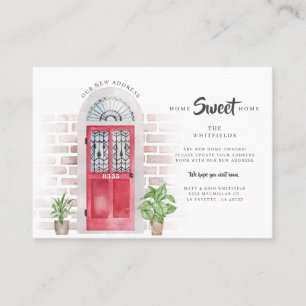 Vi har flyttat Watercolor Flytta Announement Visitkort