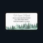 Vi har Flyttat Watercolor Grönt Winter Gräs Forest Adressetikett<br><div class="desc">Vi har Flyttat returetiketter för att uppmärksamma ert ny adress. Konstruktionen har Watercolor Grönt Winter Gräs Forest - perfekt för allmän post, vinterevenemang, julkort, byte av meddelanden om adress och helgdag flytta osv. Mallen är redot för dig att lägga till ditt namn och adress och du kan också ändra Vi...</div>