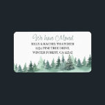 Vi har Flyttat Watercolor Grönt Winter Gräs Forest Adressetikett<br><div class="desc">Vi har Flyttat returetiketter för att uppmärksamma ert ny adress. Konstruktionen har Watercolor Grönt Winter Gräs Forest - perfekt för allmän post, vinterevenemang, julkort, byte av meddelanden om adress och helgdag flytta osv. Mallen är redot för dig att lägga till ditt namn och adress och du kan också ändra Vi...</div>
