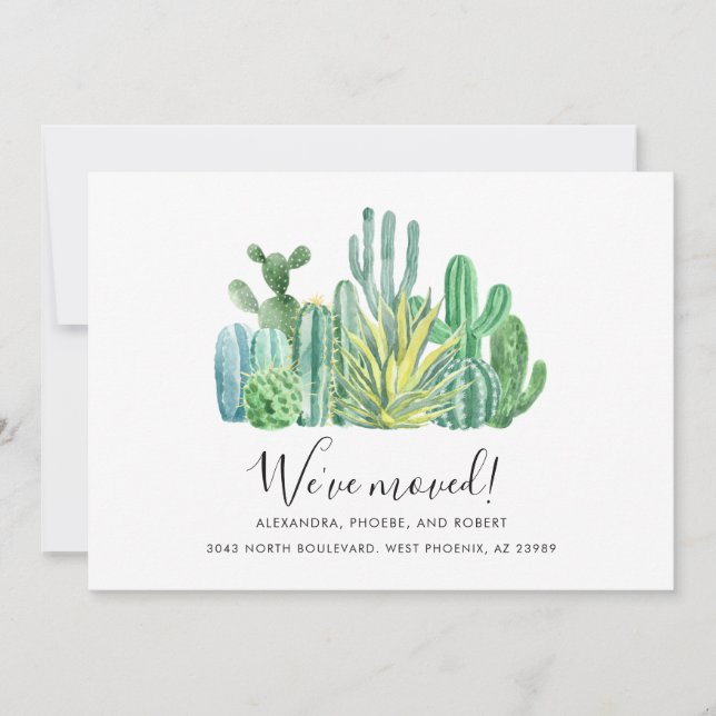 Vi har flyttat Watercolor Modern Flytta Meddelande (Framsida)