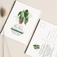 Vi har flyttat Watercolor Plant Flytta Notice