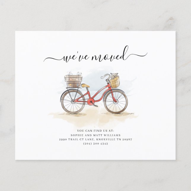 Vi Har Flyttat Watercolor Script Flyttar Tillkänna (Framsida)