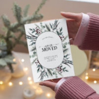 Vi har flyttat Winter Botanical Notification Postc