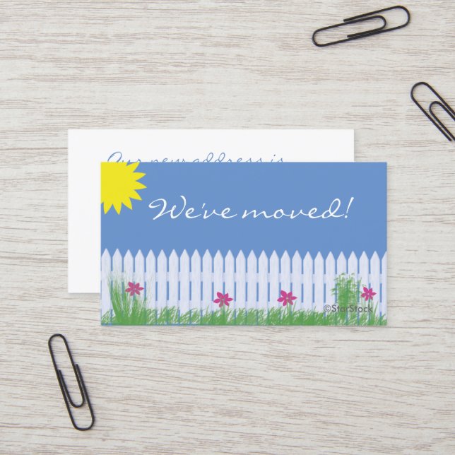 Vi har flyttatkort visitkort (Fram/Back In Situ)