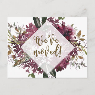 Vi har flyttatvildblommaadressändring inbjudan vykort