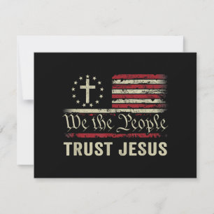 Vi har förtroende för Jesus - USA flagga Christian