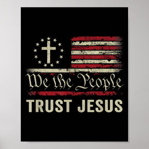 Vi har förtroende för Jesus - USA flagga Christian Poster