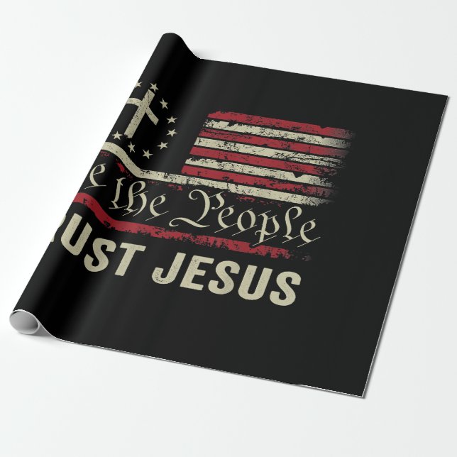 Vi har förtroende för Jesus - USA flagga Christian Presentpapper (Utrullad)