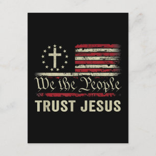 Vi har förtroende för Jesus - USA flagga Christian Tilläggskort