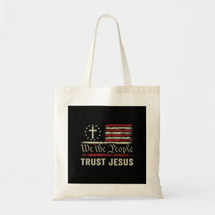 Vi har förtroende för Jesus - USA flagga Christian Tygkasse