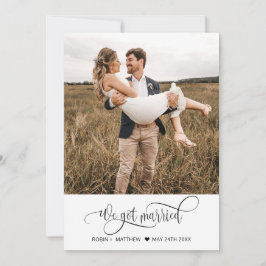 Vi Har Gift, Elegant Photo Bröllop Meddelande