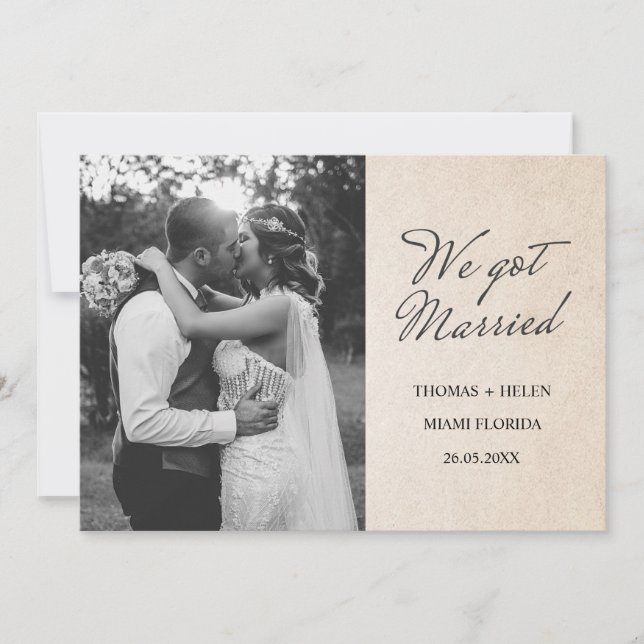 Vi har gifte oss med bröllop inbjudningar (Framsida)