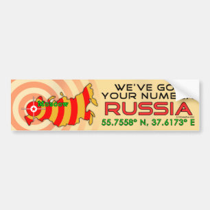 Vi har Har ditt nummer Ryssland Bumper Sticker Bildekal