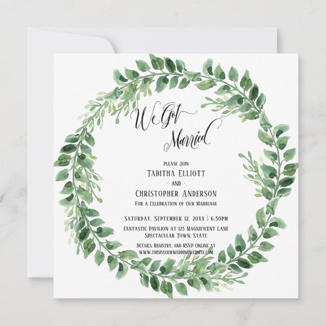 Vi Har har gjort Grönt med skript, utandning Inbjudningar (Framsida)