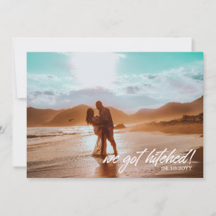 Vi Har Hitched Bröllop Photo Announcement Inbjudningar