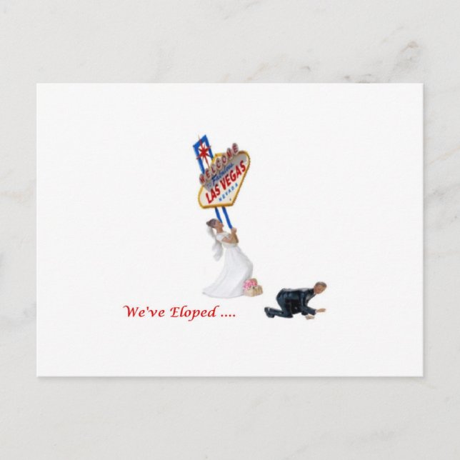 Vi har... Las Vegas Postcard Bride & Groom Meddelande Vykort (Framsida)