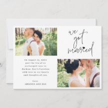 Vi Har Married 2-Photo Script Heart Bröllop