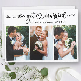Vi Har Married Calligraphy Heart 3 Photo Bröllop Meddelande