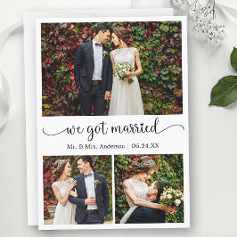 Vi Har Married Heart Calligraphy 3 Photo Bröllop Meddelande
