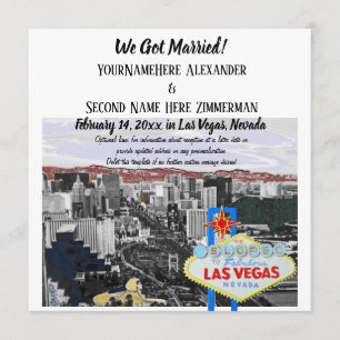 Vi Har Married Las Vegas Bröllop Photo Inbjudningar