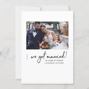 Vi Har Married Mod Photo Bröllop annons Inbjudningar