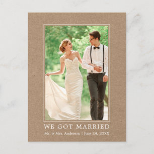 Vi Har Married Modern Simple Announcement Kraft Vykort