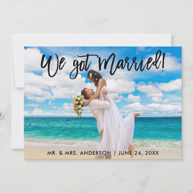 Vi Har Married Push Script Firande Inbjudan B (Framsida)