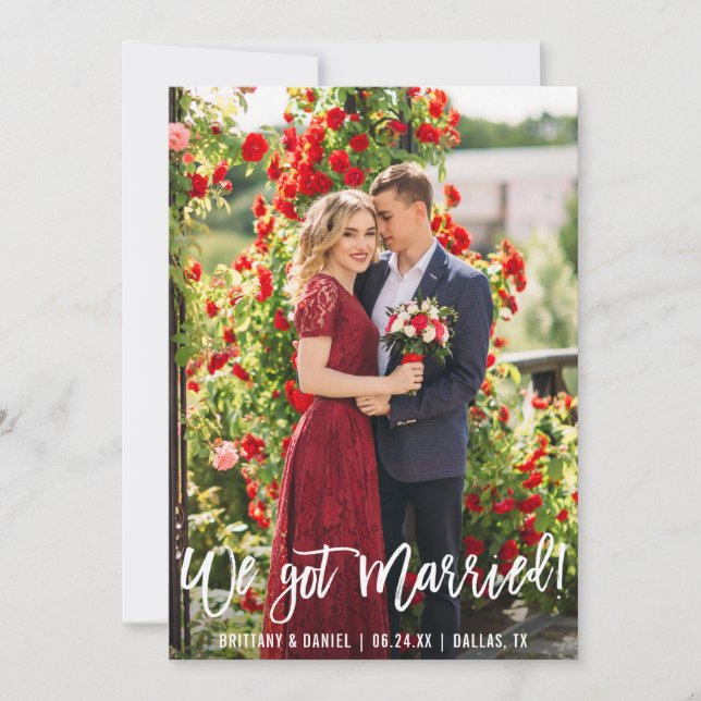 Vi Har Married Push Script Photo Meddelande (Framsida)