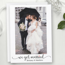 Vi Har Married Red Heart Calligraphy Photo Bröllop
