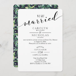 Vi Har Married Simple Greenery Bröllopsfest Inbjudningar