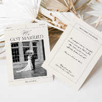 Vi Har Married Vintage bröllop annons Card