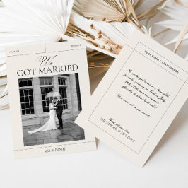Vi Har Married Vintage bröllop annons Card