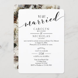 Vi Har Married Winter Flowers Bröllopsfest Inbjudningar
