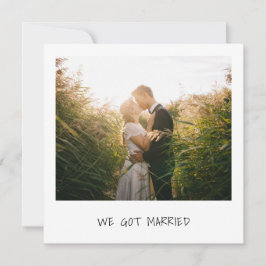 Vi Har Marrried Photo Bröllop Elopement Meddelande