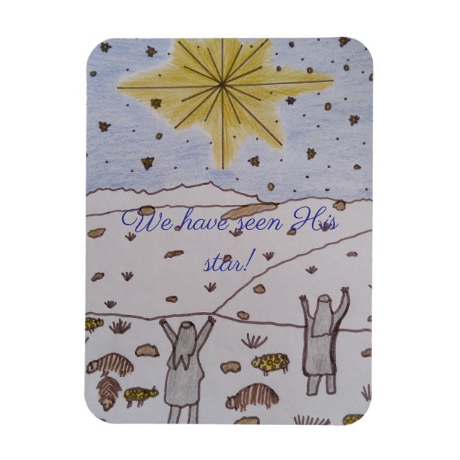 Vi har sett hans stjärna! Jul Magnet (Vertikal)