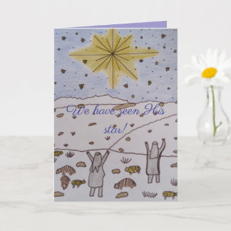 Vi har sett hans stjärna! Julkort Kort