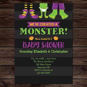 Vi har Skapat en Monster! Halloween Baby Shower Inbjudningar