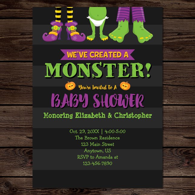 Vi har Skapat en Monster! Halloween Baby Shower Inbjudningar (Skapare uppladdad)