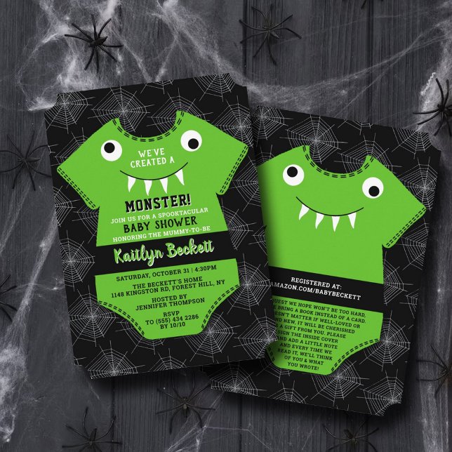 "Vi har Skapat en Monster" Halloween Baby Shower Inbjudningar (Skapare uppladdad)