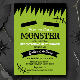 Vi har Skapat en monster Halloween Baby Shower Inbjudningar