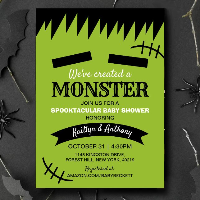 Vi har Skapat en monster | Halloween Baby Shower Inbjudningar (Skapare uppladdad)