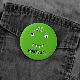 "Vi har Skapat en Monster" Halloween Baby Shower Knapp