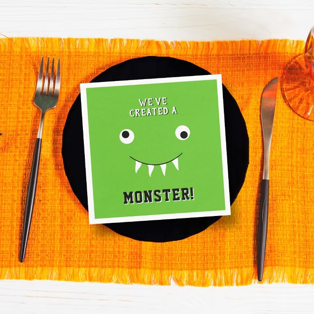 "Vi har Skapat en Monster" Halloween Baby Shower Pappersservett (Skapare uppladdad)