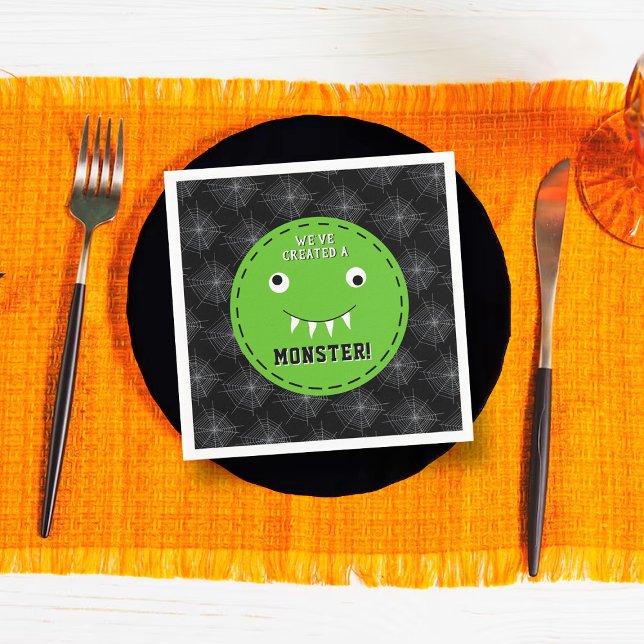 "Vi har Skapat en Monster" Halloween Baby Shower Pappersservett (Skapare uppladdad)