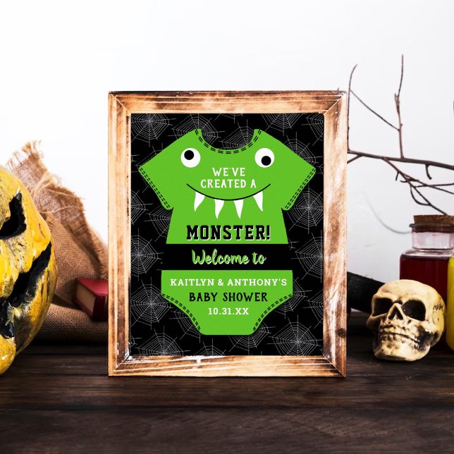 "Vi har Skapat en Monster" Halloween Baby Shower Poster (Skapare uppladdad)