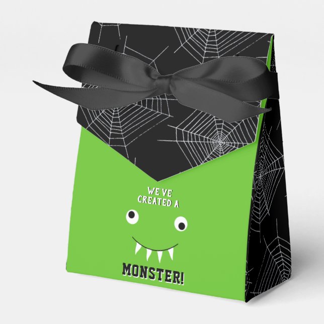 "Vi har Skapat en Monster" Halloween Baby Shower Presentaskar (Framsidan Sidan)