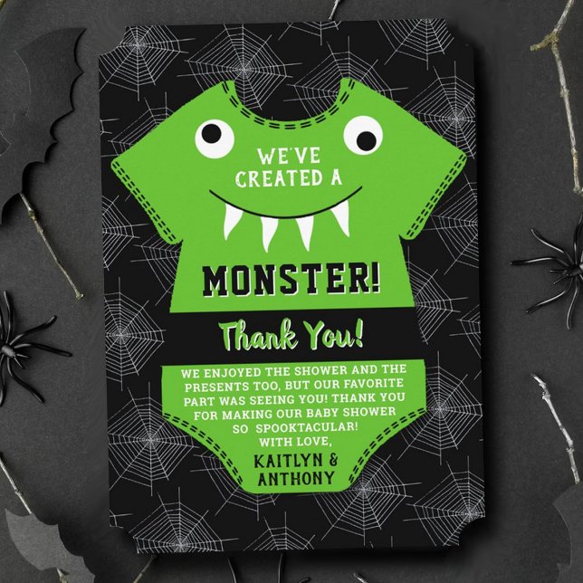 "Vi har Skapat en Monster" Halloween Baby Shower Tack Kort (Skapare uppladdad)