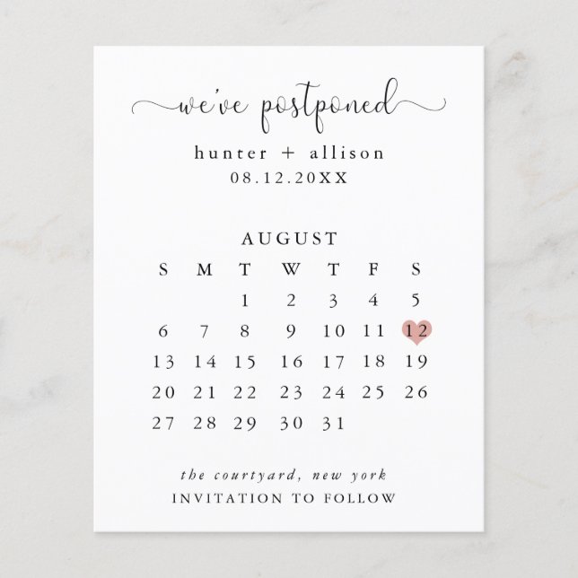 Vi har skjutit upp | Spara datum i kalendern (Framsida)