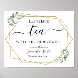 Vi har tebriden greenery guld möhippa poster