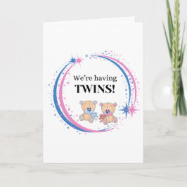 Vi har Twillingar Boy and Girl Birth Notice Kort